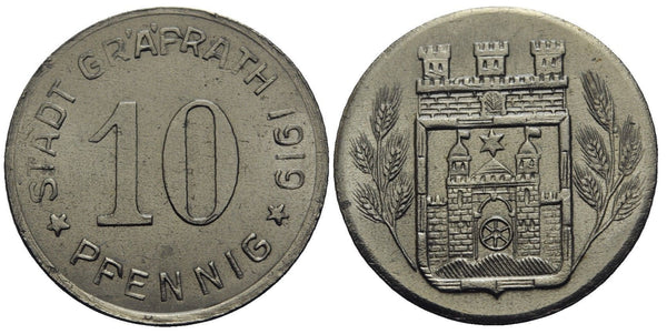 Notgeld (Emergency money) - iron 10 pfennig, 1919, Grafrath, Germany