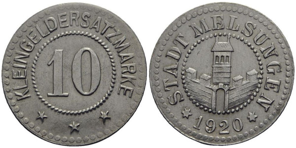 Notgeld (Emergency money) - Iron 10 pfennig, 1920, Melsungen, Germany