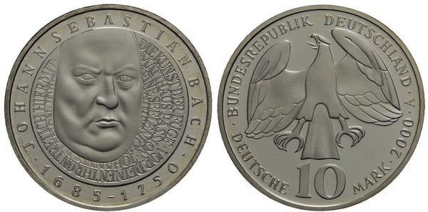 Germany - proof silver 10 marks in the original sealed mint packet - 2001-A (Berlin) - Johann Sebastian Bach