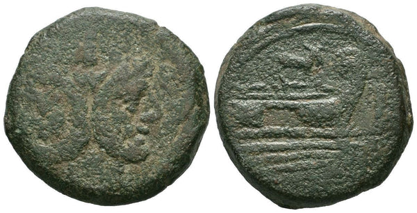 Anonymous Æ-As, 169-158 BC; "Ass series", Rome mint, Roman Republican coinage