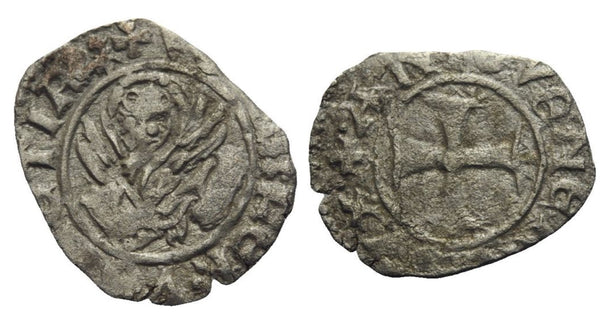 Silver denier (tornesello) of Doge Antonio Venier (1382-1400), Venice, Italy