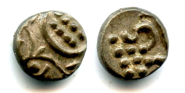 Silver fanam (chuckram), Travancore Kingdom, 1700's-1800's, Southern India