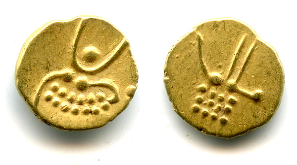 Rare gold fanam, Travancore in India or Kandy Kings in Sri Lanka, c.1400-1600 (H1.31.11)