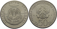 Copper-nickel 50 zlotych - FAO Food for All, 1981, Poland
