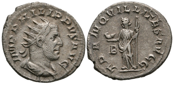 Silver antoninianus of Philip I (244-249 AD), Rome mint, Roman Empire - rare type!