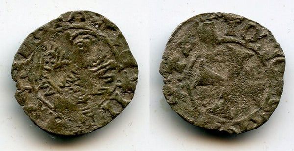 Silver denier (tornesello) of Doge Andrea Contarini (1367-1382), Venice, Italy