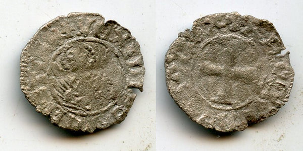 Silver denier (tornesello) of Doge Antonio Venier (1382-1400), Venice, Italy