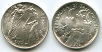Uncirculated silver 500 lire, San Marino, 1976 (KM 59)