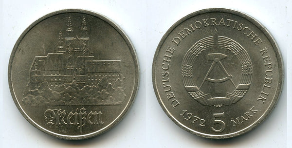 East Germany (DDR) - 5 marks, 1972-A, city of Meissen (Berlin mint)