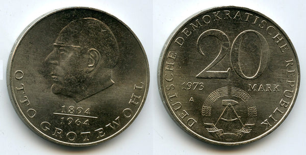 East Germany (DDR) - large 20 marks, Otto Grotewohl - 1973 (Berlin mint)