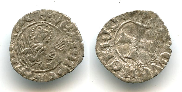 High quality silver denier (tornesello) of Doge Antonio Venier (1382-1400), Venice, Italy