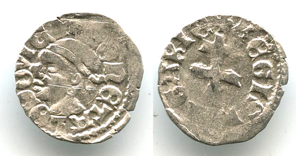 Silver denar of Louis the Great, King of Hungary (1342-1382), Croatia and Poland