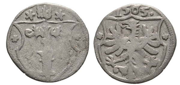 Silver dreier dated 1565, Berlin, Brandenburg/Prussia