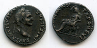 Lovely large fourrée denarius of Vespasian (69-79 CE), unofficial mint in Spain, struck ca.87 CE (ex-CNG)