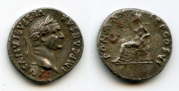 Lovely large fourrée denarius of Vespasian (69-79 CE), unofficial mint in Spain, struck ca.87 CE (ex-CNG) (C#84.5)