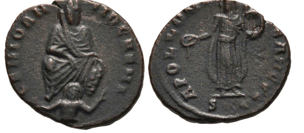 Rare anonymous 1/4 follis (?), temp. Maximinus II Daza (309-313 AD), APOLLONI SANCTO