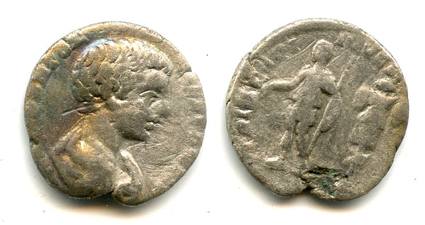 Silver denarius of Caracalla (198-217 AD), Roman Empire (RIC 13a)