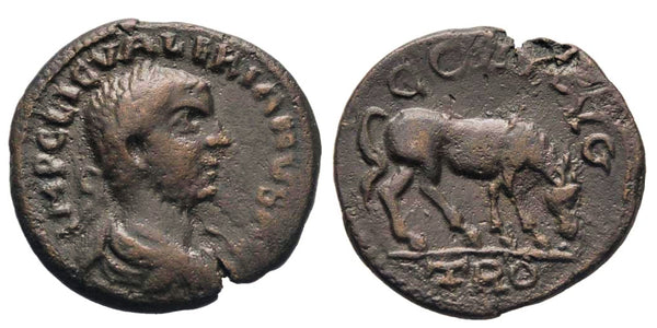 High quality AE21 of Valerian (253-260 AD), Alexandria Troas, Roman Provincial issue (Bellinger 436)