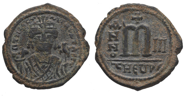 Nice follis of Maurice Tiberius (582-602 CE), Theupolis mint, Byzantine Empire