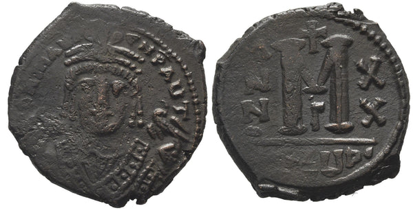 Follis of Maurice Tiberius (582-602), Theupolis, RY 20, Byzantine Empire