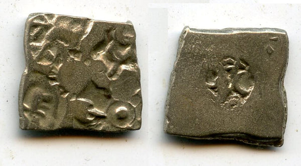 Silver drachm of Samprati (c.216-207 BCE), Mauryan Empire, India (G/H#575)