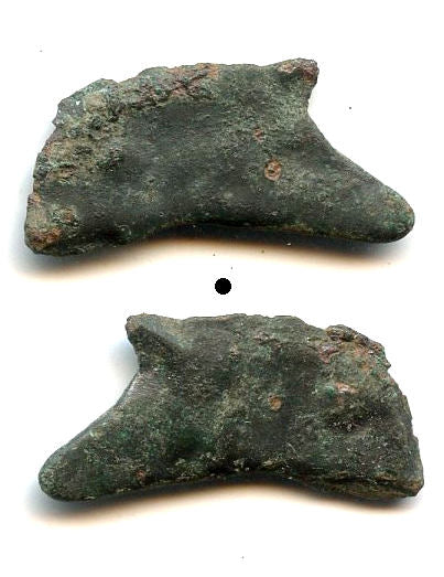Ancient AE23 dolphin-shaped coin, Olbia, Sarmatia, ca.5th/4th century BC