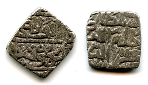 Square silver tanka of Mahmud (1436-1468), Shadiabad, 1466, Malwa Sultanate, India (M-32)