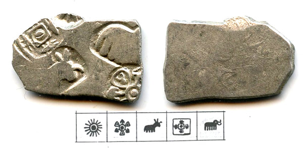 Silver karshapana, earlier period (ca.445-413 BC), Magadha, Ancient India (G/H #320)