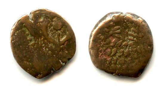Prutah with cursive script, Alexander Jannaeus (103-76 BC), Ancient Judaea