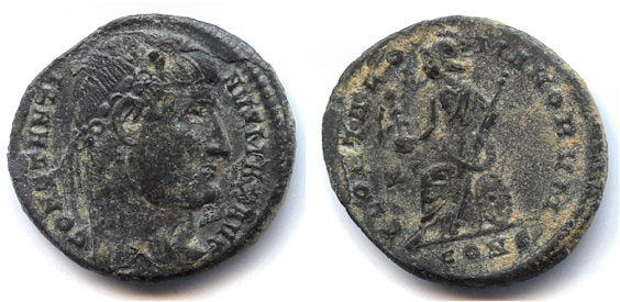 Rare type AE follis of Constantine (307-337 AD),Constantinople mint, Roman Empire