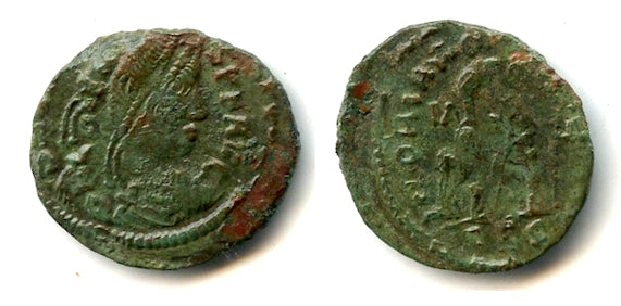 Rare barbarous AE3 of Valens (364-378 AD), Thessalonica, Roman Empire