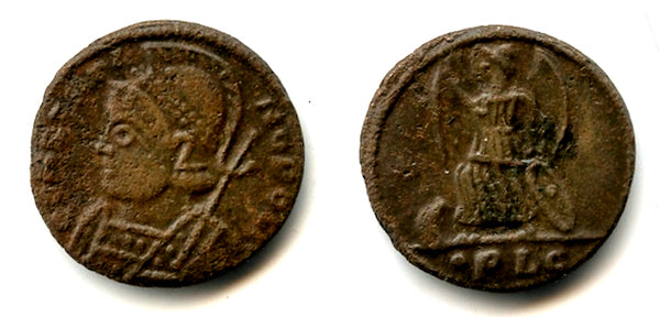 Ancient British barbarous CONSTANTINOPOLIS AE3, minted ca.336-348 AD - high quality imitation of the continental type from Dorchester (?) in Roman Britain