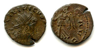 Ancient barbarous VICTORIA antoninianus of Tetricus, ca.270-280 AD, Roman Gaul