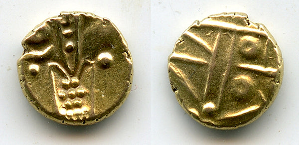 Rare gold fanam, Dutch VOC in Tuticorin, c.1658-1795, SE India (Herrli #3.07.05)