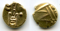 Rare gold fanam, Dutch VOC company, Tuticorin, c.1658-1795, SE India (Herrli #3.07.05)