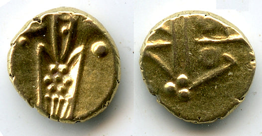 Rare gold fanam, Dutch VOC in Tuticorin, ca.1658-1795, SE India (Herrli #3.07.05)