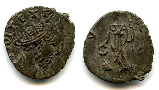 Ancient barbarous antoninianus of Tetricus I (ca.270-280 AD), Salus type, Gaul, Roman Empire