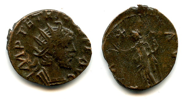 Large barbarous antoninianus of Tetricus I (ca.270-280 AD), Pax type, Gaul, Roman Empire