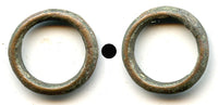 Authentic ancient Celtic bronze ring money AE17 from Hungary, ca.800-500 BC
