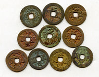 Lot of 10 mixed cash-coins, various types from the 1500's, Vietnam