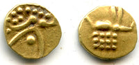 Gold fanam, Travancore in India or Kandy Kings in Sri Lanka, c.1400-1600 (H#1.31.11)