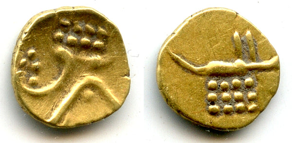Rare gold fanam, Travancore in India or Kandy Kings in Sri Lanka, c.1400-1750 (H#1.31.11)