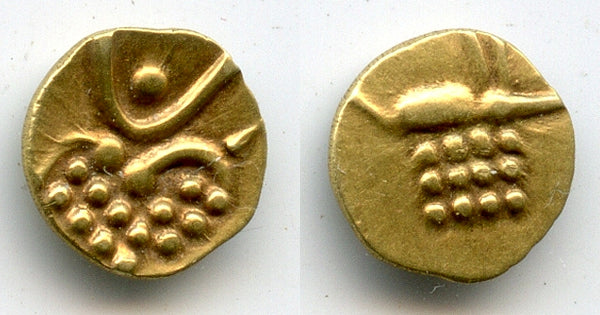 Rare gold fanam, Travancore in India or Kandy Kings in Sri Lanka, c.1400-1600 (H1.31.11)
