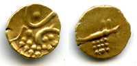Nice gold fanam, Travancore in India or Kandy Kings in Sri Lanka, ca.1400-1600 (H1.31.11)