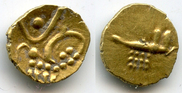 Rare gold fanam, Travancore in India or Kandy Kings in Sri Lanka, c.1400-1600 (H#1.31.11)