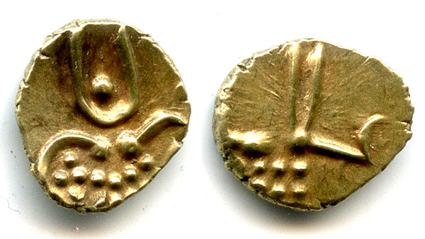 Rare gold fanam, Padmanabhapuram? or Rajas of Kandy, S. India, 1500s, H#1.16.08