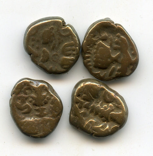 Lot of 4 various bronze staters, c.1000-1100, Kashmir Kingdom, India