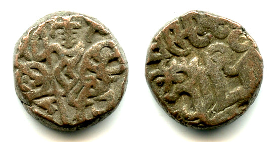 Billon jital, anonymous post-Shahi issue from NW India, 1100's AD (Tye 33)
