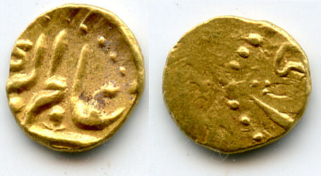 Extremely rare! Gold 1/2 fanam (1/4 rupee in gold), Alamgir II (1754-1759), Karpa mint, Mughal Empire
