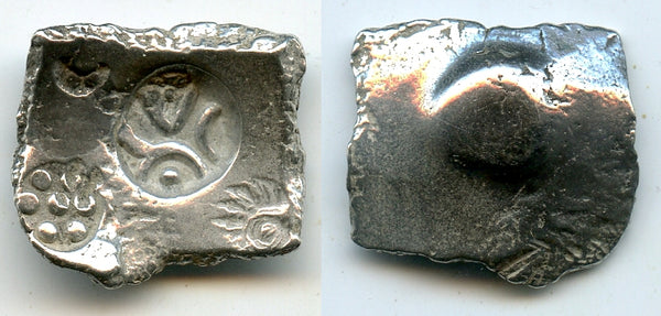 Silver 5-mana, Shakya Janapada - time of Buddha, c.600-500 BC, India (R#533)